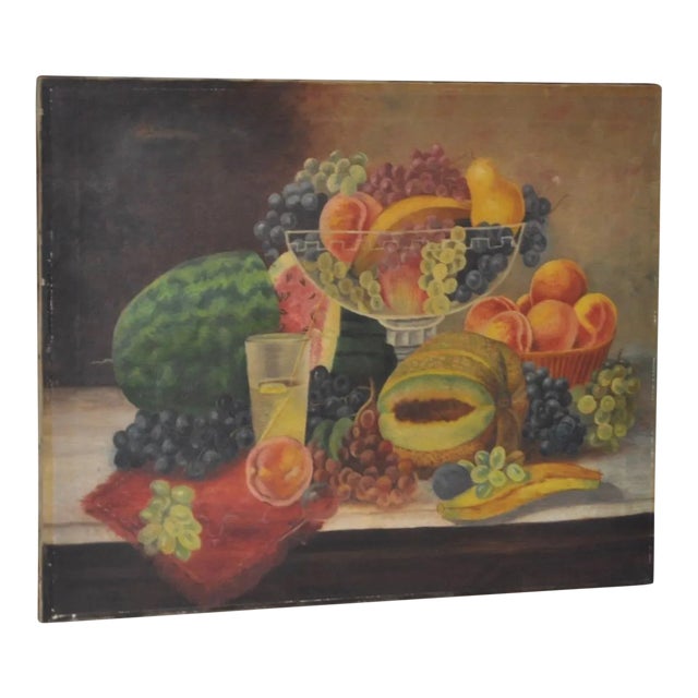Late 19th Century Fruit Still Life Oil Painting For Sale