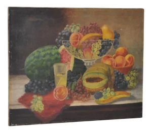 Late 19th Century Fruit Still Life Oil Painting