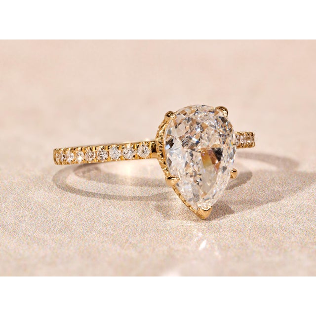 The West River: 2.12 Carat Pear Shaped Diamond Engagement Ring For Sale - Image 14 of 15