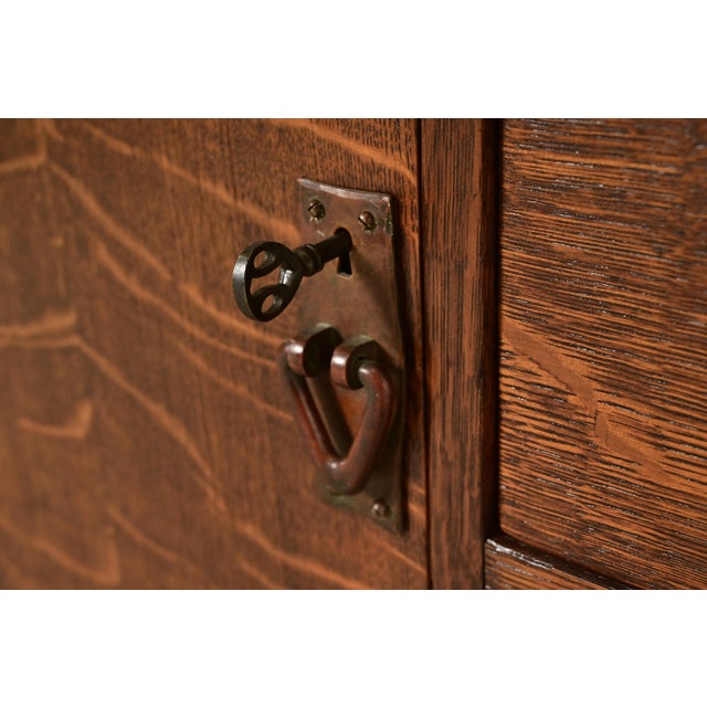 Wood Gustav Stickley Antique Mission Oak Arts & Crafts Sideboard, Newly Refinished For Sale - Image 7 of 15
