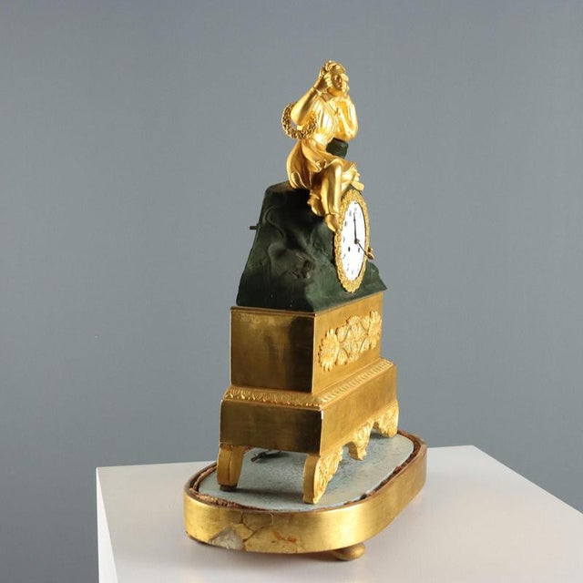 Table Clock in Display Case For Sale - Image 9 of 14