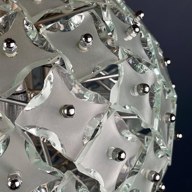 Green Art Glass Pendant Lamp Sputnik by Fontana Arte, Italy, 1960s For Sale - Image 8 of 14