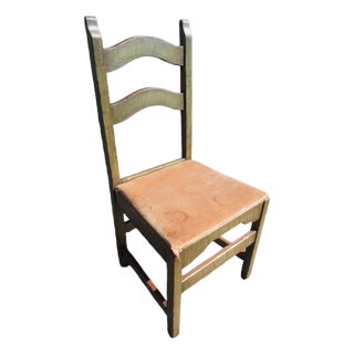 Early 20th Century Monterey Classic Green Decorated Chair For Sale