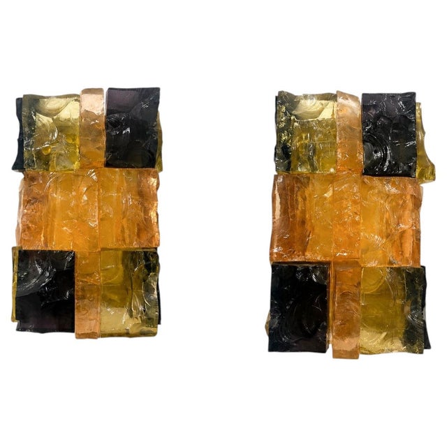 Patchwork Wall Lights from Jean Simon Labret, 1970s, Set of 2 For Sale - Image 6 of 6
