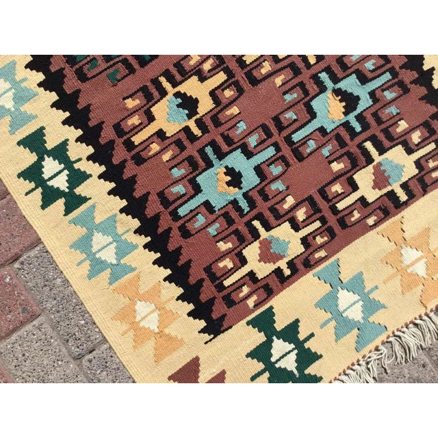 1960s Vintage Turkish Kilim Rug - 64" X 35.5" For Sale - Image 5 of 10