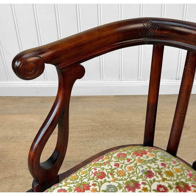 Antique Traditional Edwardian Mahogany Parlor Club Chair For Sale - Image 9 of 13