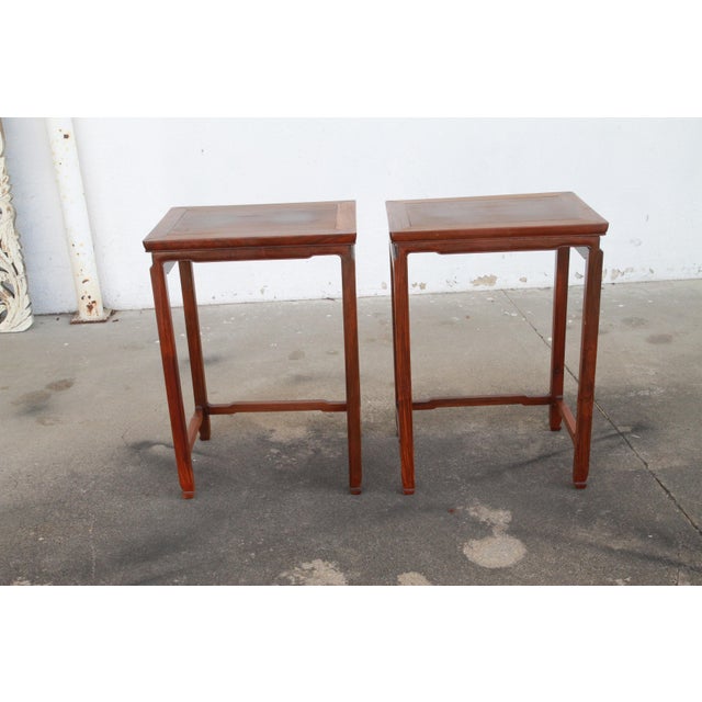 Pair of Asian Inspired Ming Style end Tables