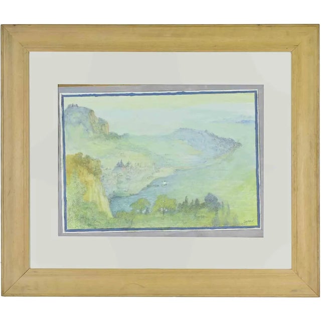 Giovanni Gromo, Landscape, Mixed Media, 1980s For Sale