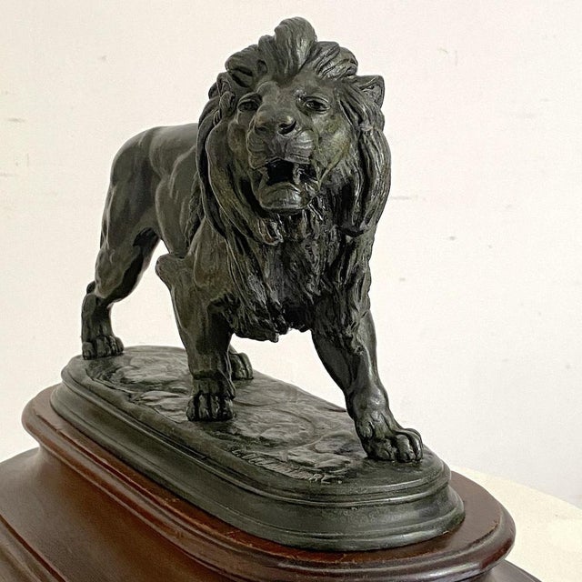 Delabrierre, Sculpture of a Walking Lion, 1800s, Bronze For Sale - Image 5 of 11