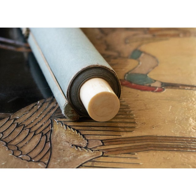 XL "Samurai" by Kogyoku, Meiji Era Japanese Silk Scroll Painting For Sale - Image 15 of 18