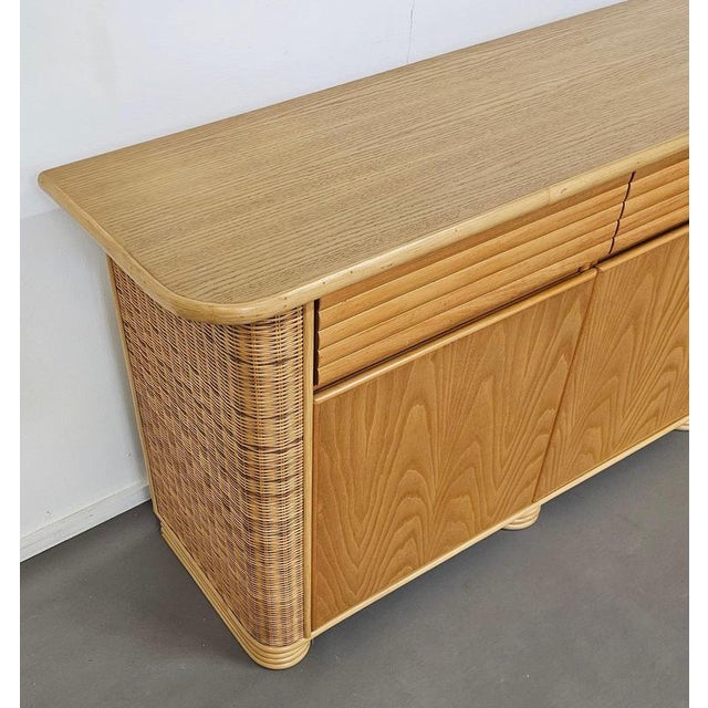 Wood, Bamboo and Rattan Sideboard by Roberti Rattan, 1970s For Sale - Image 5 of 18