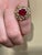 4 Carat Treated Ruby and Diamond 14 Karat Yellow Gold Cocktail Ring For Sale - Image 13 of 18