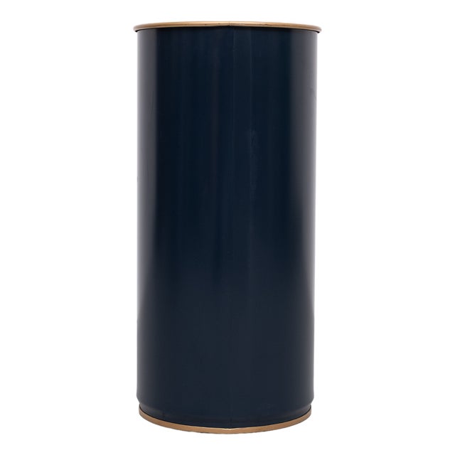 Lady Clare Dark Blue Metal Umbrella Stand, England, 1970s For Sale