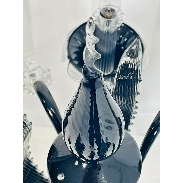 1990s Monumental Black Murano Glass Five-Arm Candelabra From the Spelling Manor For Sale - Image 15 of 18