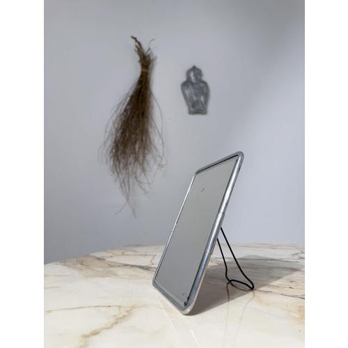 Metal Mid-Century Modern Italian Aluminum Barber Shop Mirror, 1950s For Sale - Image 7 of 18