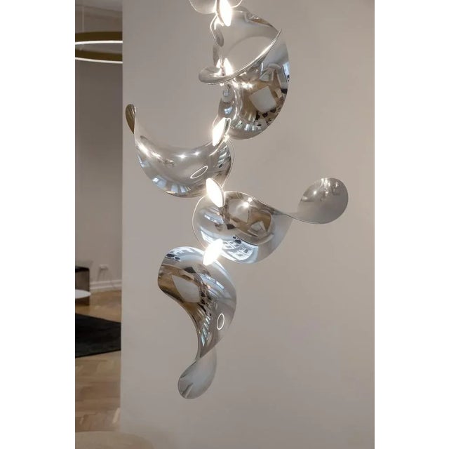 Dune 6 Vertical Cluster Light with Silver Anodized Shades by Daniel Becker For Sale - Image 9 of 12