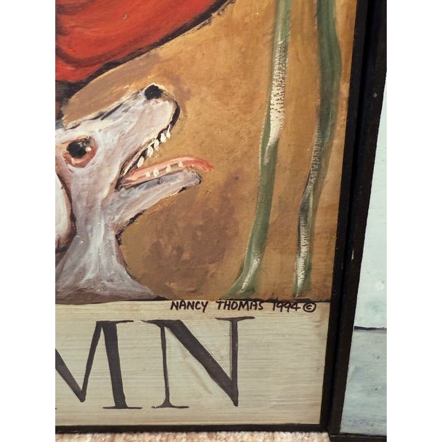 Nancy Thomas Folk Art Seasonal Plaques, Set of Four For Sale - Image 4 of 11