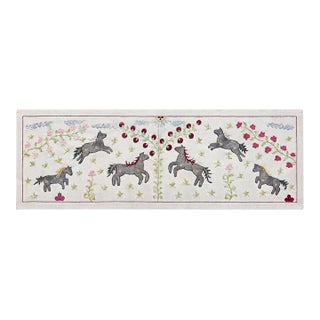 Grey Horse Suzani Wall Hanging, Cherry Vine For Sale