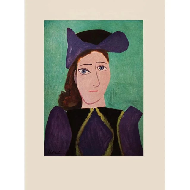 1940s After Pablo Picasso "Portrait of D. M. ", First Edition Period Swiss Offset Lithograph For Sale In Dallas - Image 6 of 8