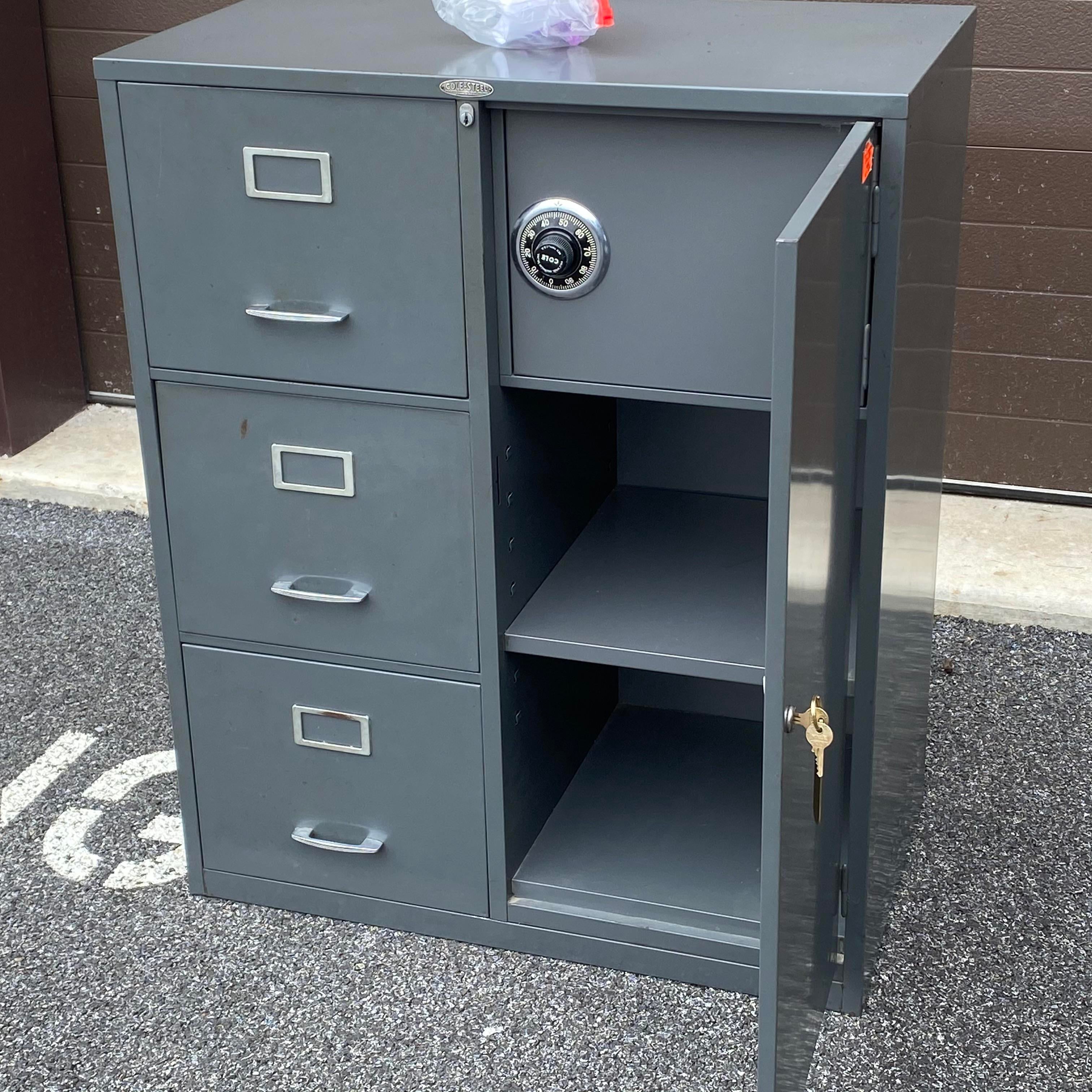 Cole Steel Locking Safe & File Cabinet Combo | Chairish