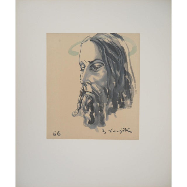 Modern Tsuguharu Foujita, Christ, 1966, Engraving For Sale - Image 3 of 8