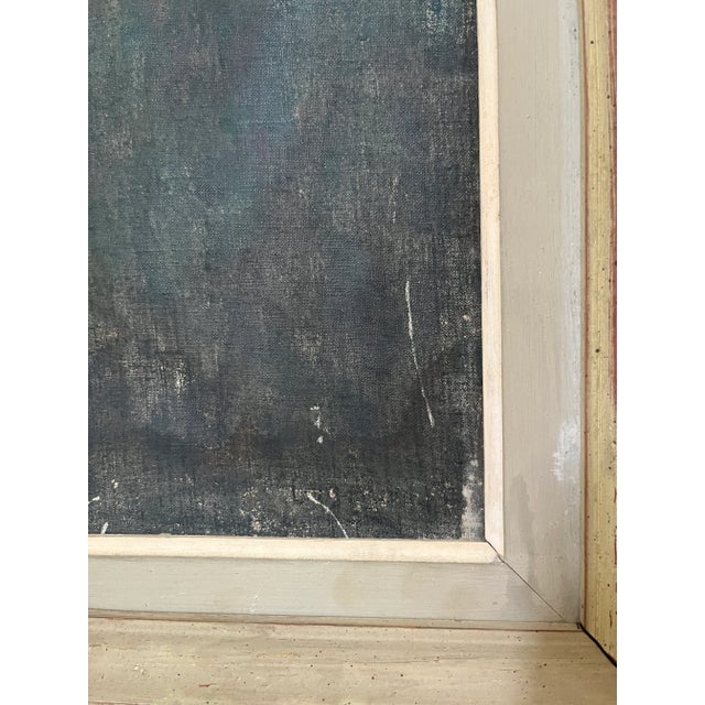 Textile Mid 19th Century Ethereal Swedish Portrait Painting of a Woman Wearing a White Gown For Sale - Image 7 of 10