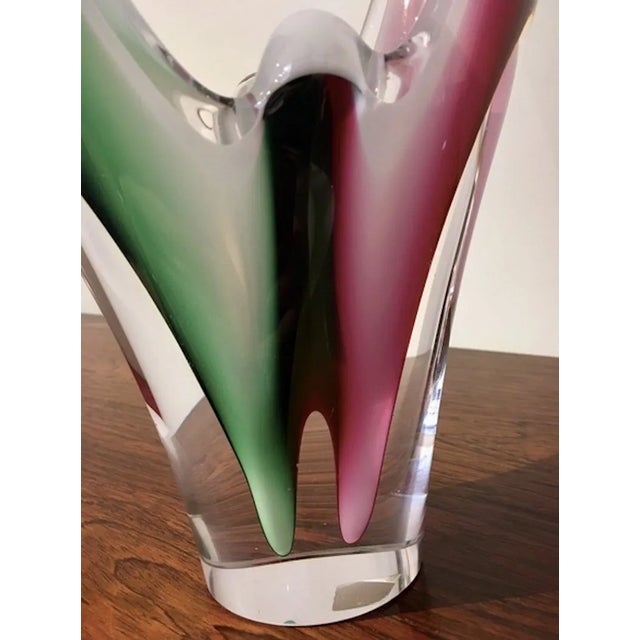 Glass Crystal Coquille Vases by Paul Kedelv for Flygsfors, 1950s, Set of 2 For Sale - Image 7 of 11