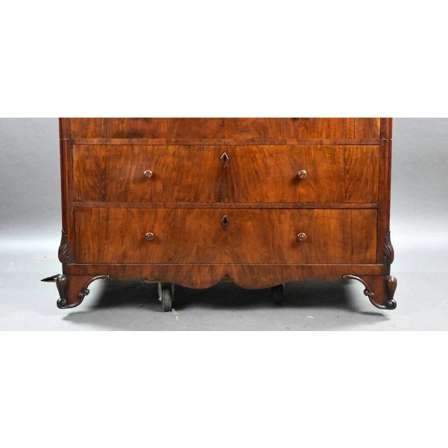 Large Antique Walnut Two Section Chest, 1890 For Sale - Image 3 of 8
