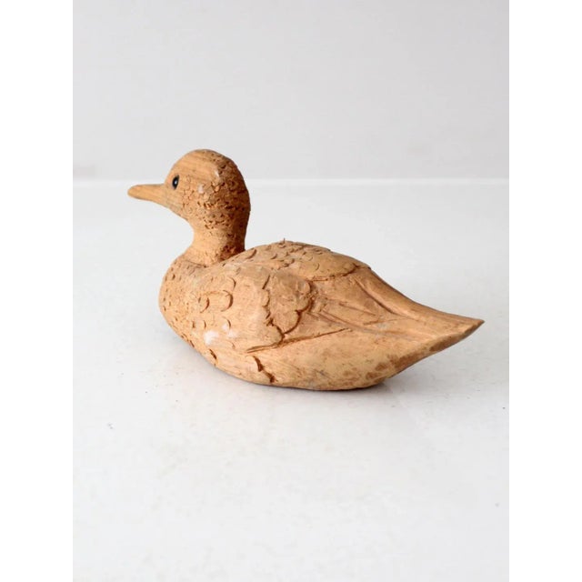 Brown Vintage Hand-Carved Wooden Duck For Sale - Image 8 of 11