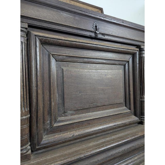Renaissance Oak Chest with Fluted Columns For Sale - Image 6 of 9
