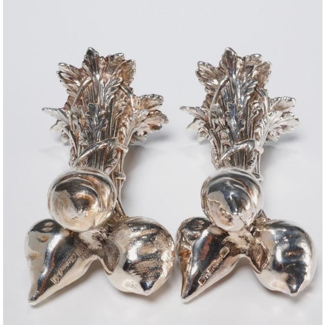 Pair Vintage Christofle Silver-Plate Radish Bud Vases | French Art Nouveau Style For Sale - Image 9 of 9