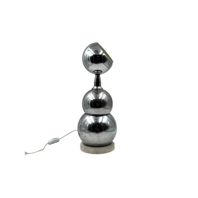 Metal 1970s Space Age Chrome Table Lamp For Sale - Image 7 of 11