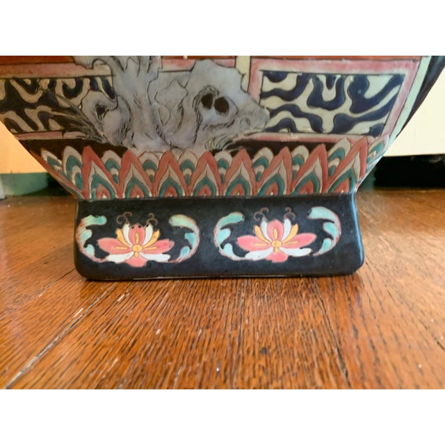 Black Vintage Tall Chinese Vase For Sale - Image 8 of 12