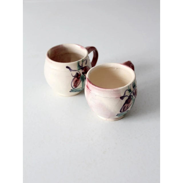 Ceramic Vintage Studio Pottery Mugs Pair For Sale - Image 7 of 12