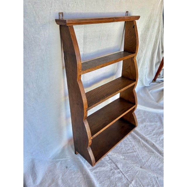 Brown Early 20th Century Oak Wall Shelf For Sale - Image 8 of 12