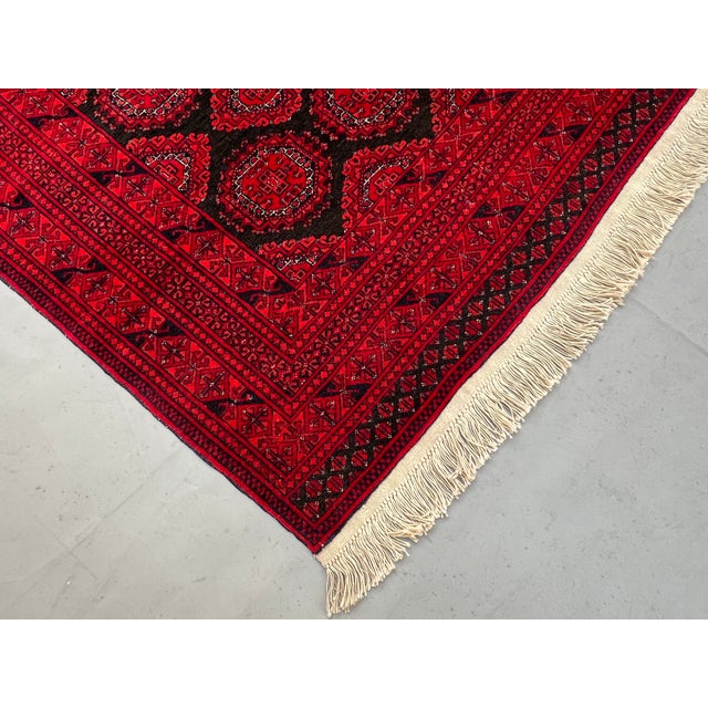 Vintage Afghan Ersari Turkmen Bokhara Gul Rug - 6'3" X 4'0" For Sale - Image 9 of 13