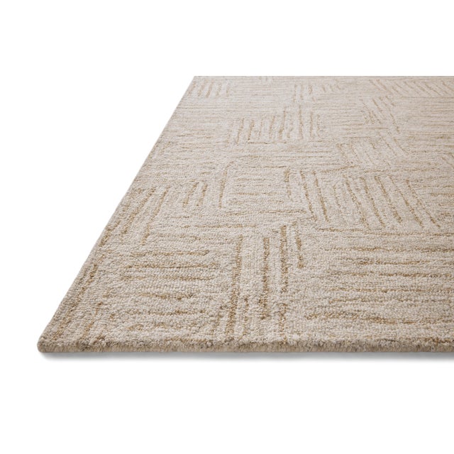 Contemporary Chris Loves Julia x Loloi Polly Smoke / Sand 18" x 18" Sample Rug For Sale - Image 3 of 6