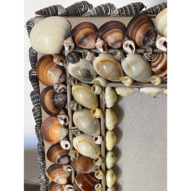 Coastal 1960s Custom Sea Shell Encrusted Art Photo Frame Tony Doucquett Style For Sale - Image 3 of 3