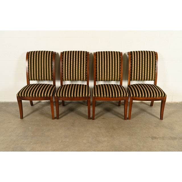 An outstanding set of four French Empire, Neoclassical, or Regency style dining chairs By Henredon USA, Late 20th Century...