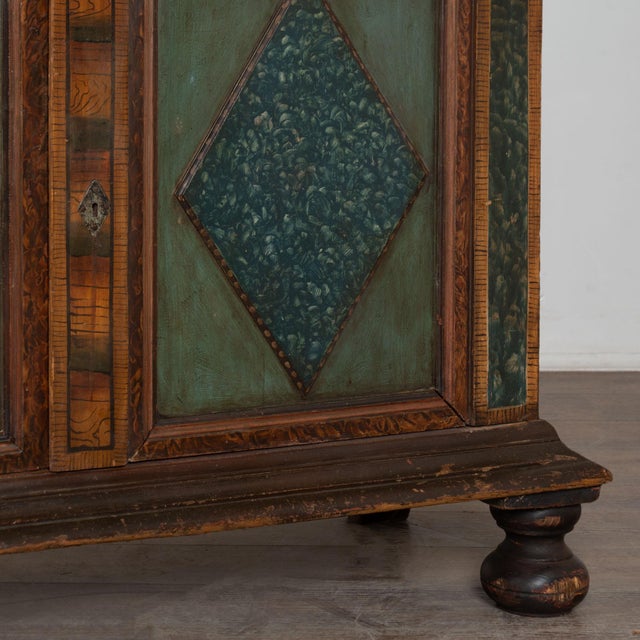 Early 19th Century Swedish Pine Original Hand Painted Wedding Cabinet For Sale - Image 11 of 12
