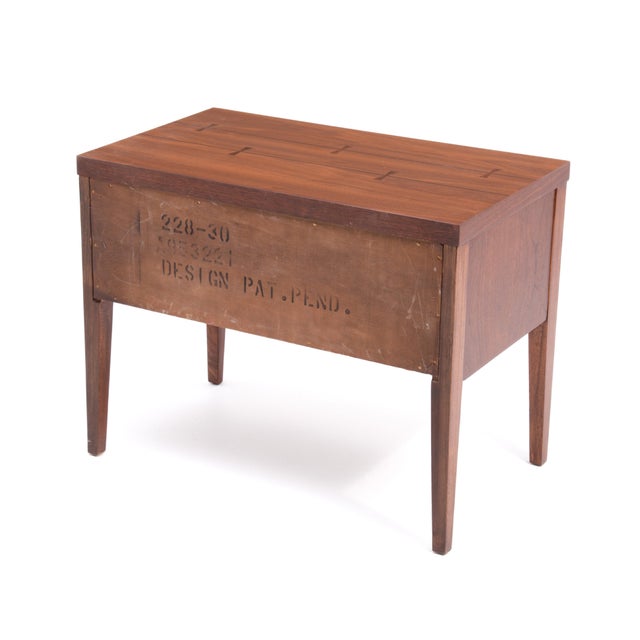 Lane Furniture Lane Tuxedo Nightstand Paul McCobb Rosewood Walnut Chrome Replaced Handle For Sale - Image 4 of 12