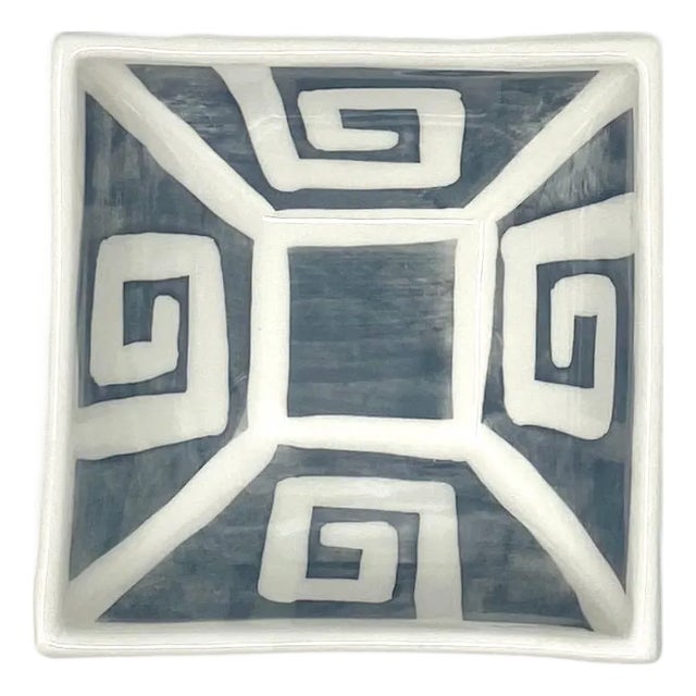 Greek Key Square Dip Cup | Graphite, Made in Italy For Sale