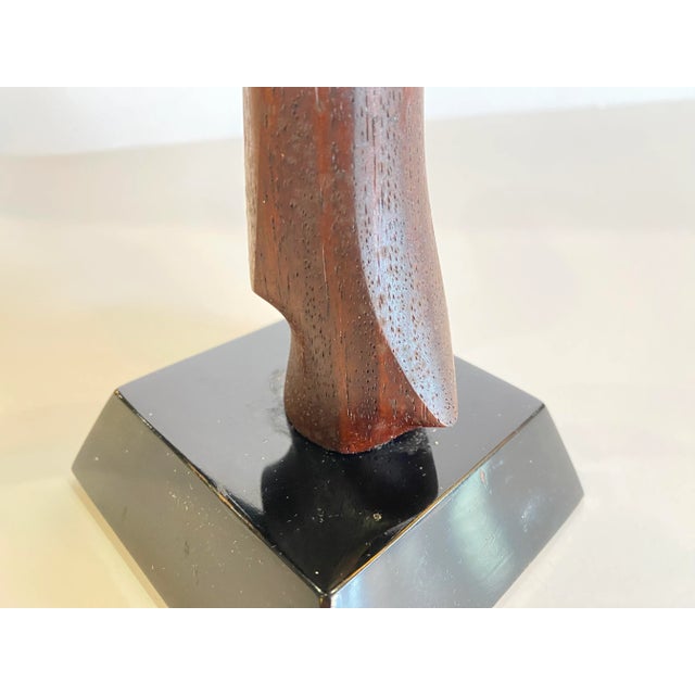 Brown Vintage David Anderson Carved Walnut Wooden Modern Abstract Sculpture For Sale - Image 8 of 13