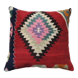 Kilim Rug Pillow Cover, 20" X 20", Turkish Pillow, Traditional Kilim Pillow, For Sale