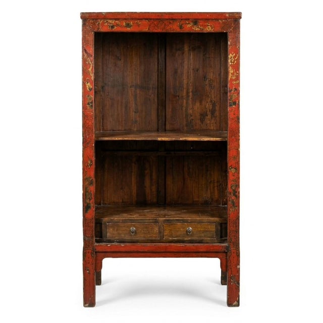 Early 19th Century Hand Painted Red Lacquer Cabinet For Sale In Los Angeles - Image 6 of 7