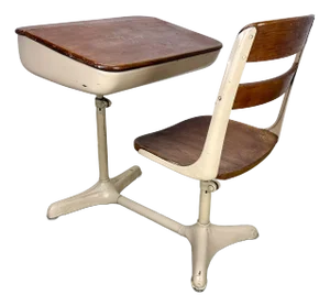 1940’s American Seating Company School Desk and Chair
