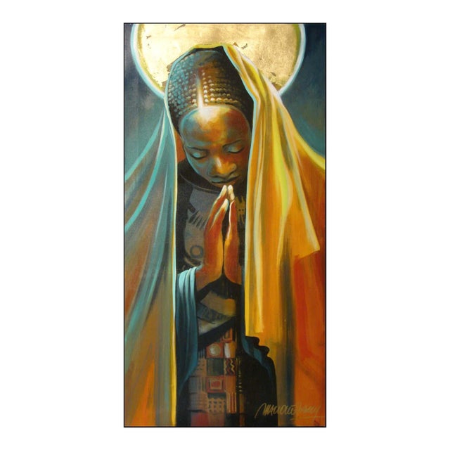 Malcolm Farley "Midnight Prayer W/ Gold Leaf" Hand Signed Giclee on Canvas For Sale