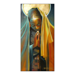Malcolm Farley "Midnight Prayer W/ Gold Leaf" Hand Signed Giclee on Canvas