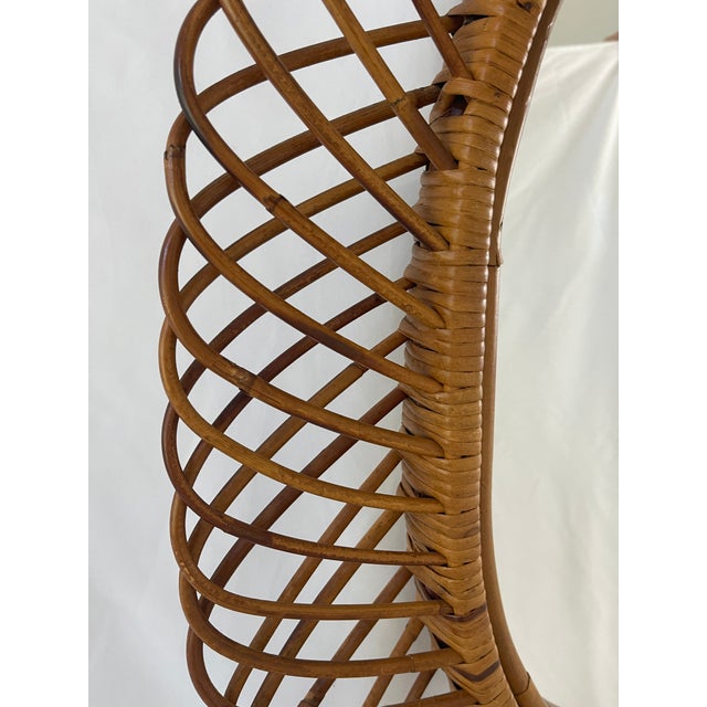 1960s Italian Riviera 1960's Rattan Oval Mirror by Franco Albini For Sale - Image 5 of 9