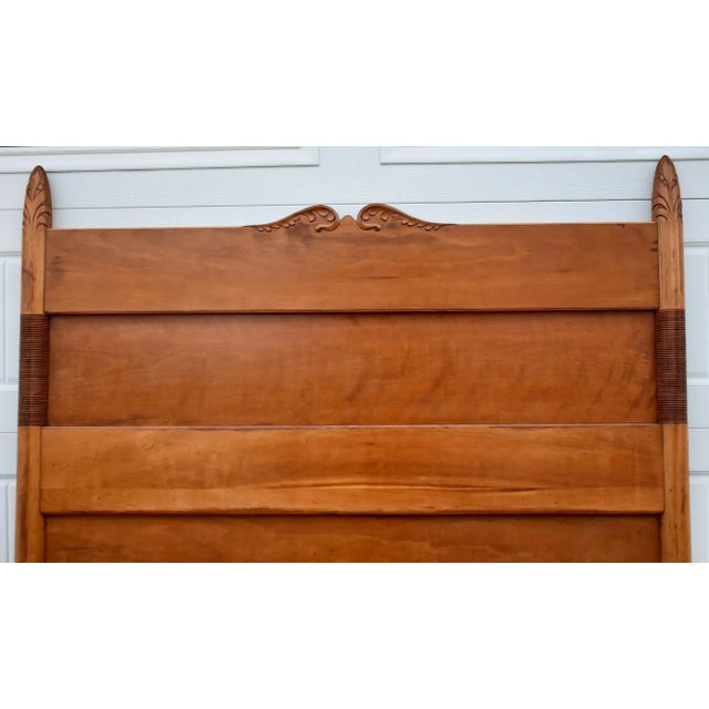 Antique Victorian Cottage Style Full Size High Back Headboard For Sale - Image 10 of 12